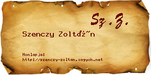 Szenczy Zoltán névjegykártya