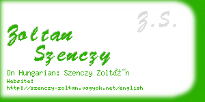 zoltan szenczy business card